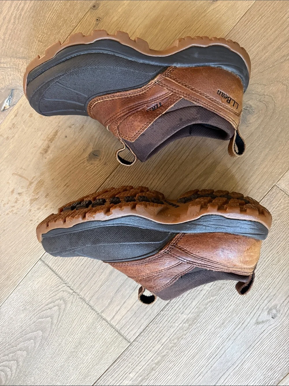 L.L. Bean Brown and Dark Gray Slip-On Waterproof Duck Boots - Never Worn